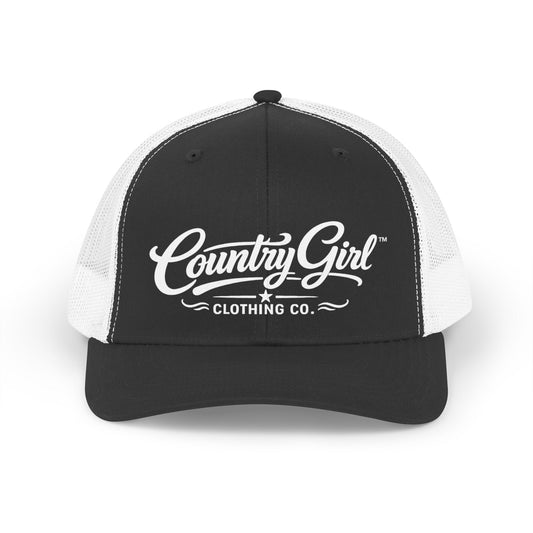 Country Girl Trucker Hat (Black/White)